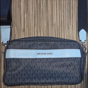 Michael Kors Blue and Black Belt Bag with Iconic Design
